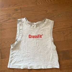 Reebok Gray Muscle Tee with Red Logo